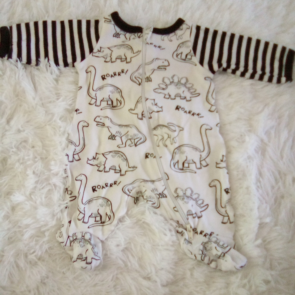 White Gerber Zipper Sleeper/Footie